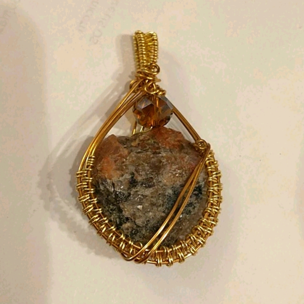 🇨🇦Druzy Smokey Quartz & Feldspar Pendant